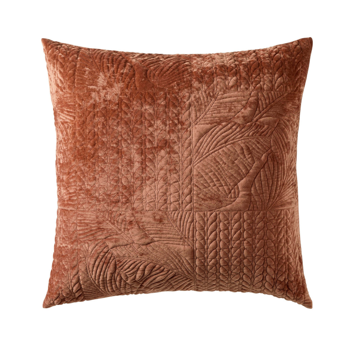 Rome Velvet Greek Matelasse Sofa Cushion Cover - Orange - DUSK