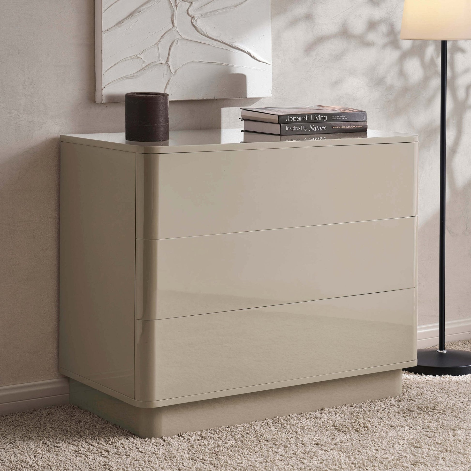 Romilly 3 Drawer Chest - Taupe - DUSK