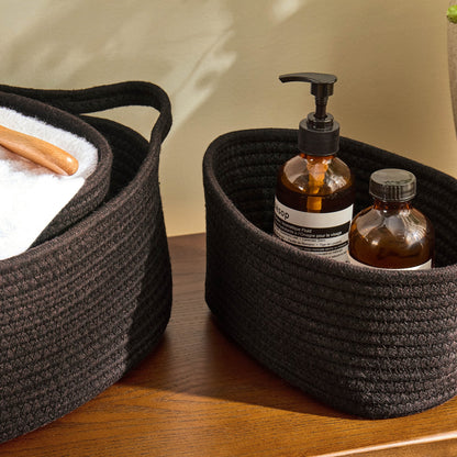 Rope Storage Basket Cube Set - Chocolate - DUSK