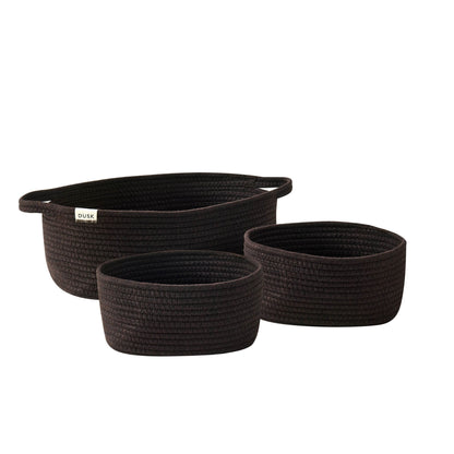 Rope Storage Basket Cube Set - Chocolate - DUSK