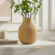 Rose Matt Ribbed Clay Vase - Sand - DUSK
