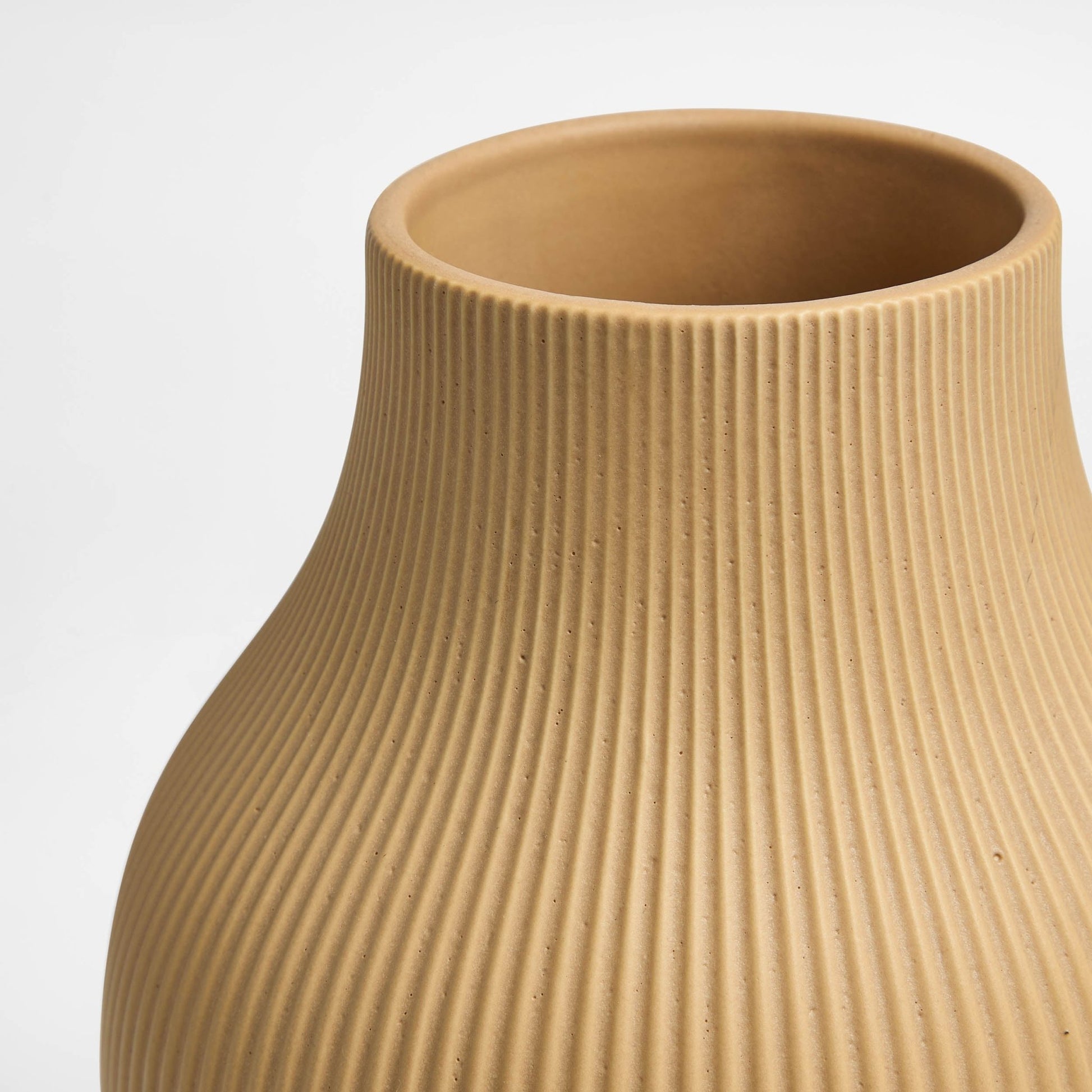 Rose Matt Ribbed Clay Vase - Sand - DUSK