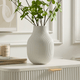 Rose Matt Ribbed Clay Vase - White - DUSK
