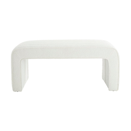 Rosewood Panelled Bench - Boucle Ivory - DUSK