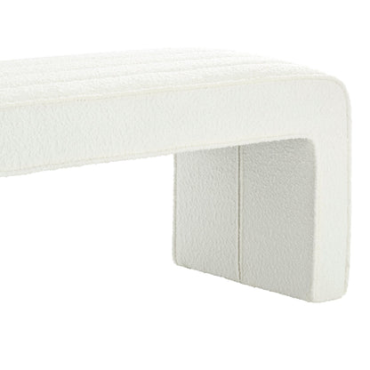 Rosewood Panelled Bench - Boucle Ivory - DUSK