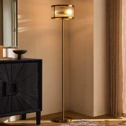 Rosie Glass Scallop Floor Lamp - Gold - DUSK