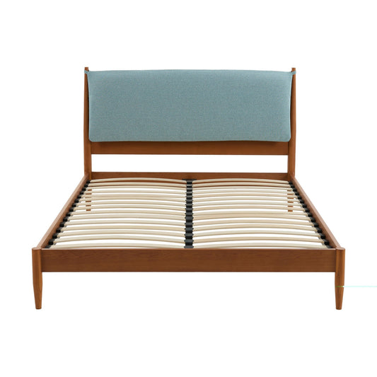 Rotterdam Bed Frame - Herringbone Blue - DUSK