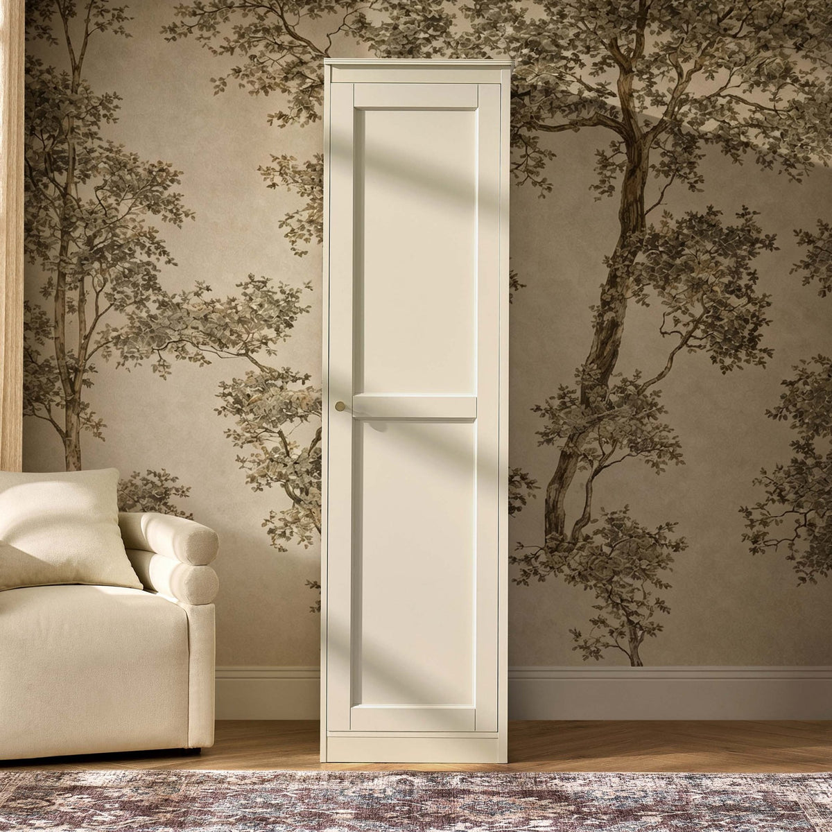 Ruby 1 Door Wardrobe with Drawers - Cream - DUSK