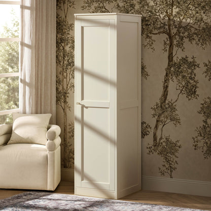 Ruby 1 Door Wardrobe with Drawers - Cream - DUSK
