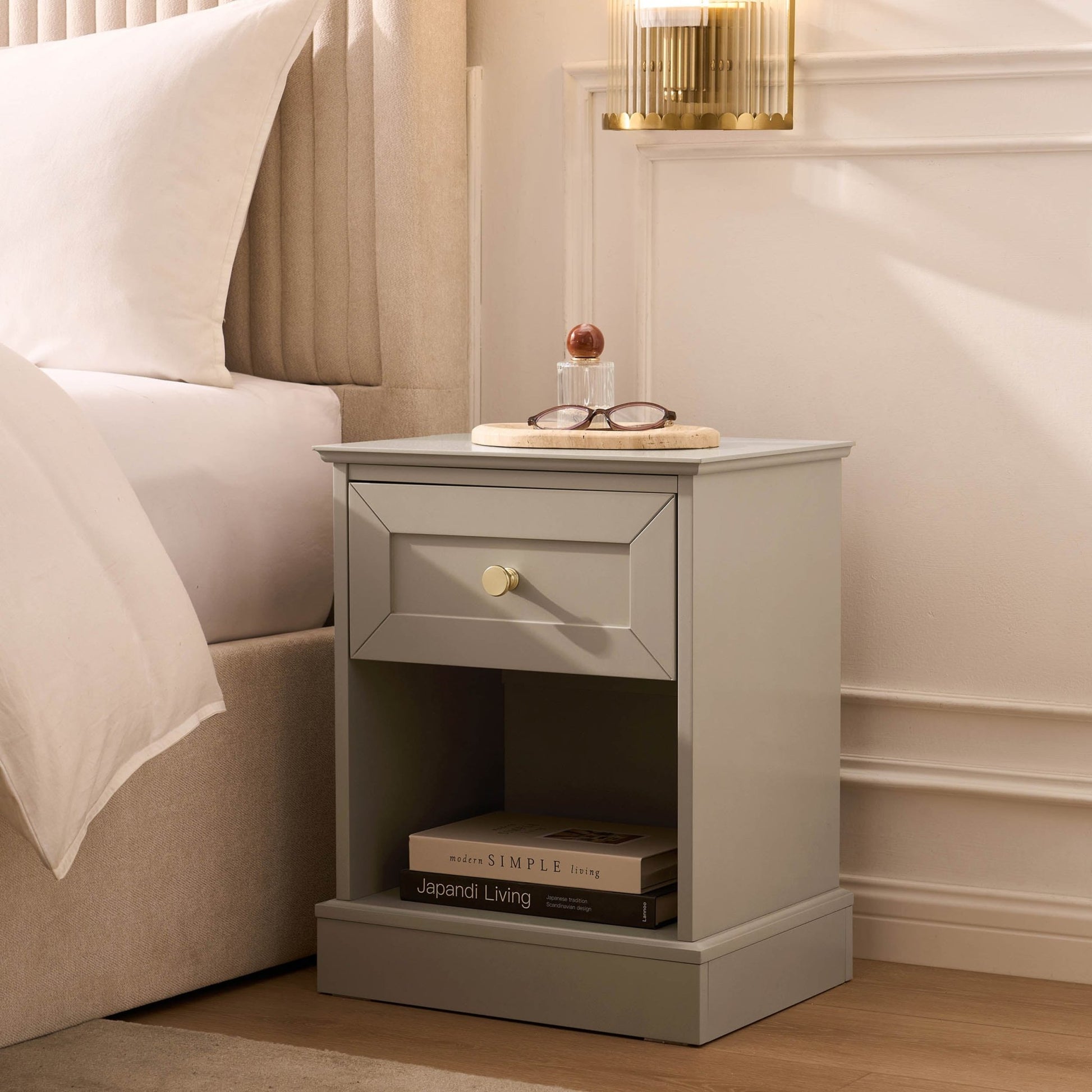 Ruby 1 Drawer Nightstand - Taupe - DUSK