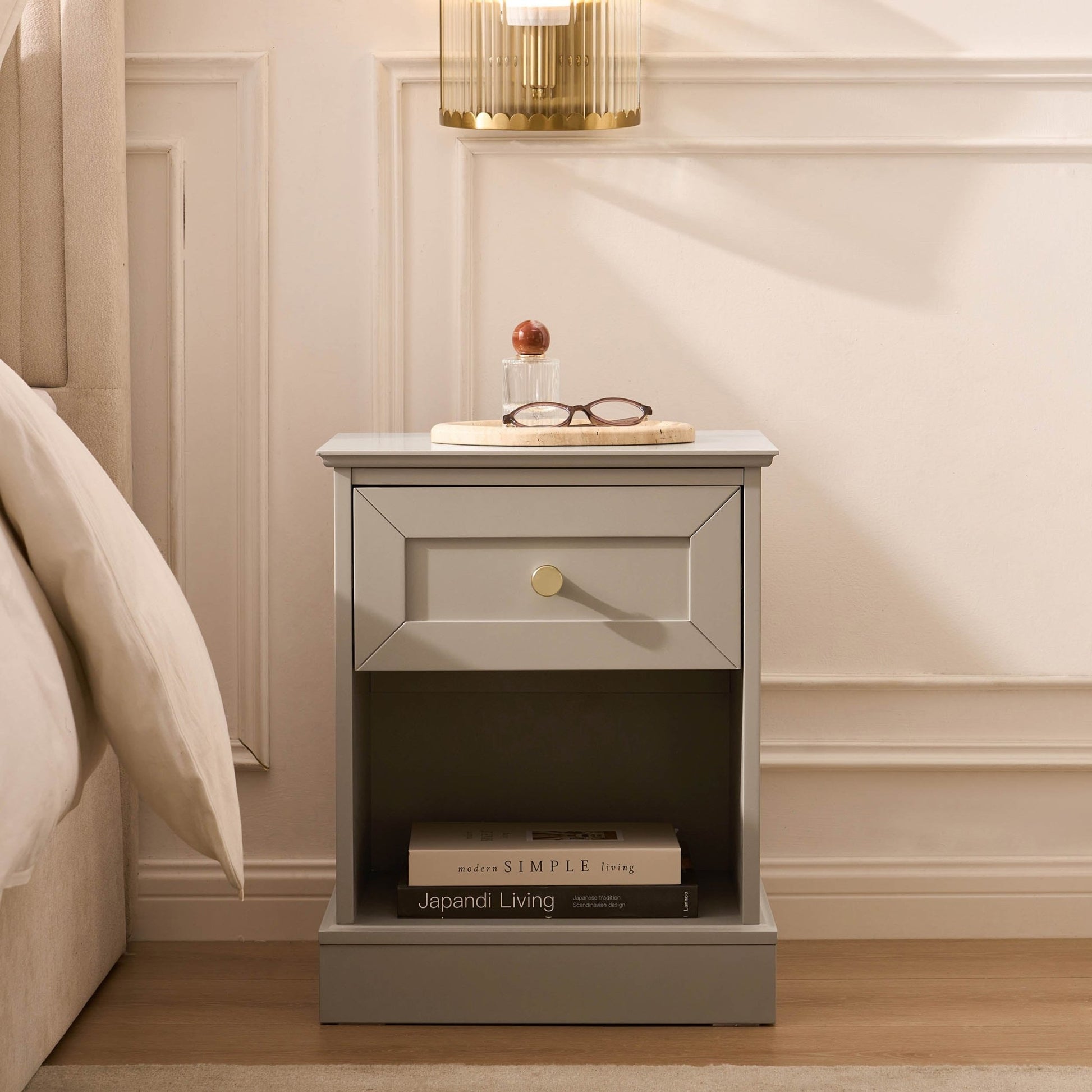 Ruby 1 Drawer Nightstand - Taupe - DUSK