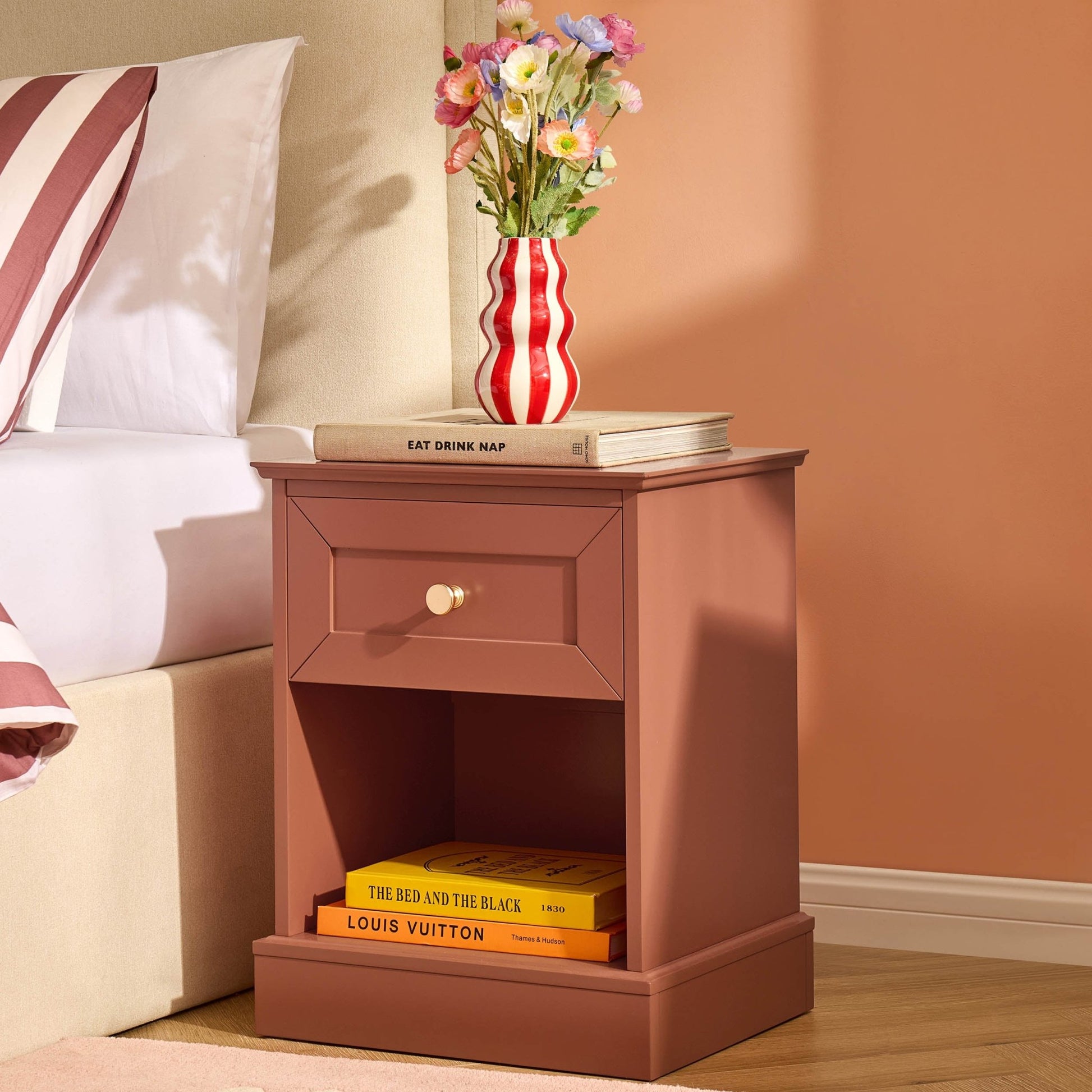 Ruby 1 Drawer Nightstand - Terracotta - DUSK
