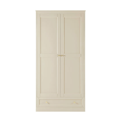 Ruby 2 Door Wardrobe with Drawer - Cream - DUSK