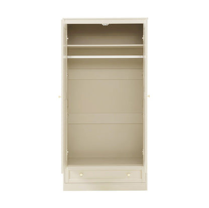 Ruby 2 Door Wardrobe with Drawer - Cream - DUSK