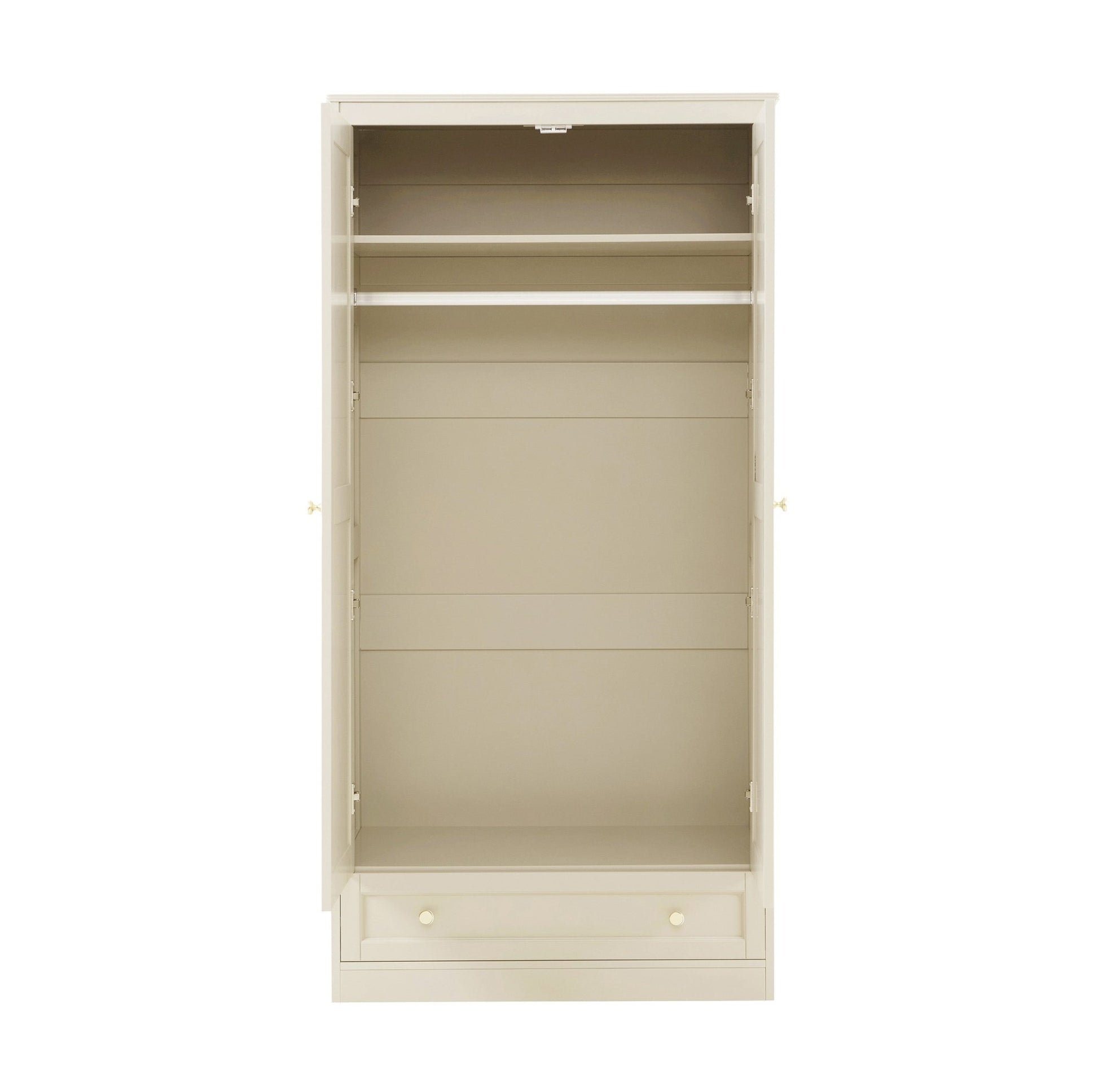 Ruby 2 Door Wardrobe with Drawer - Cream - DUSK