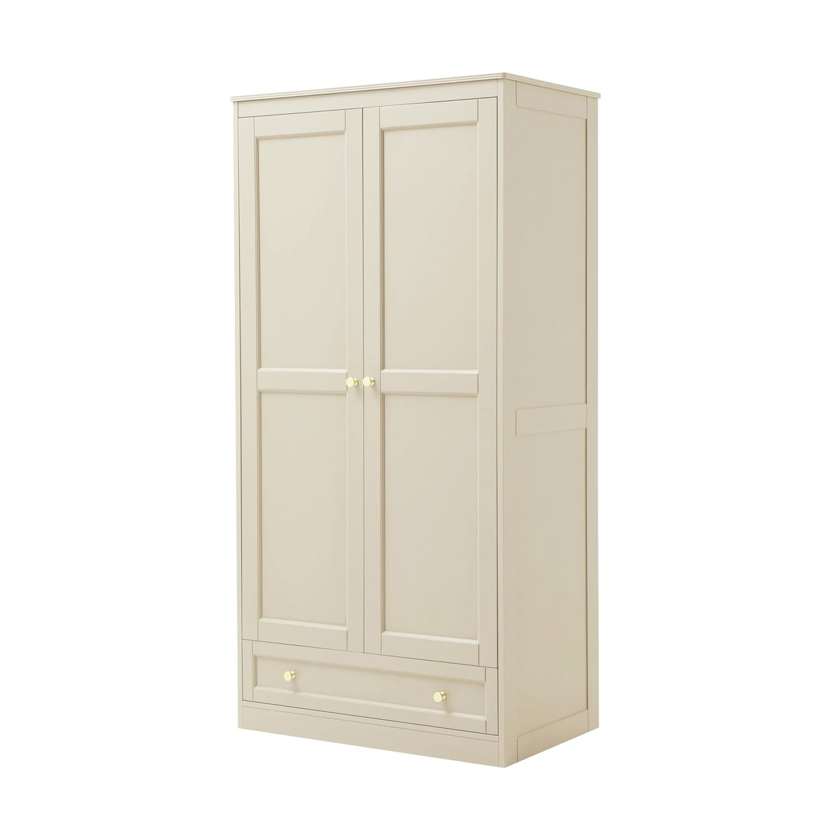 Ruby 2 Door Wardrobe with Drawer - Cream - DUSK