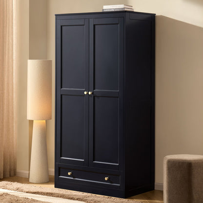 Ruby 2 Door Wardrobe with Drawer - Midnight - DUSK
