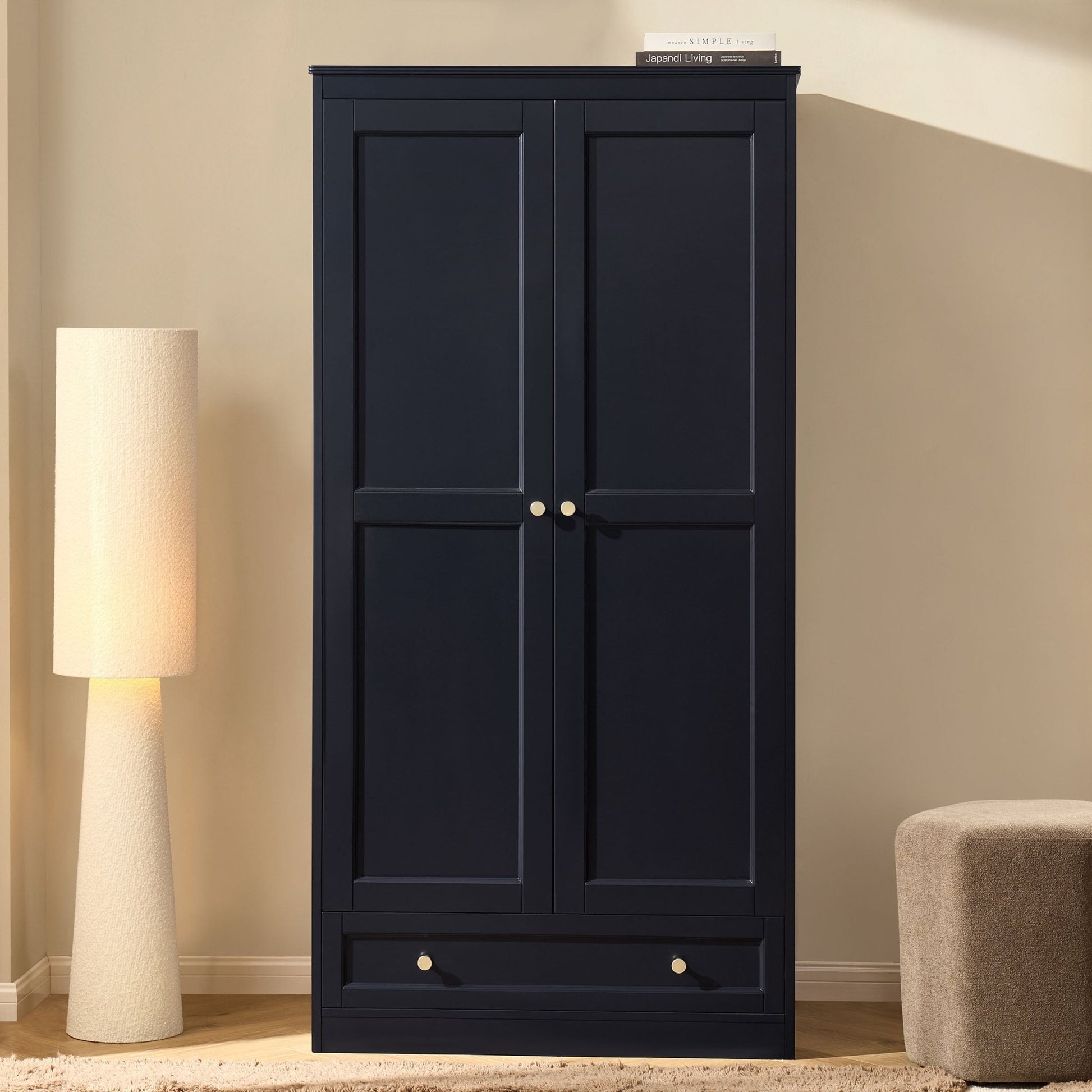 Ruby 2 Door Wardrobe with Drawer - Midnight - DUSK