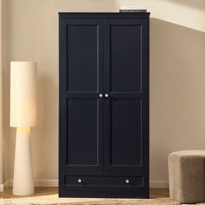 Ruby 2 Door Wardrobe with Drawer - Midnight - DUSK