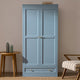 Ruby 2 Door Wardrobe with Drawer - Sky Blue - DUSK