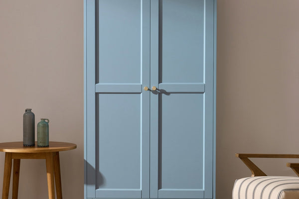 Ruby 2 Door Wardrobe with Drawer - Sky Blue - DUSK