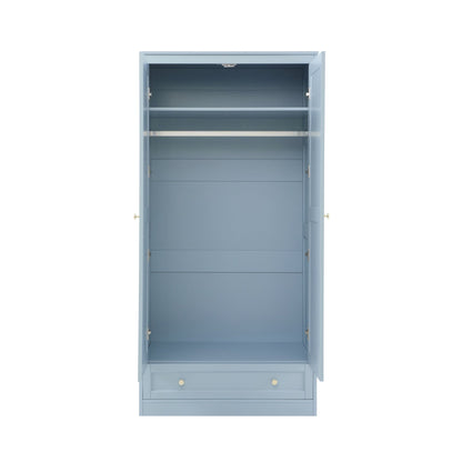Ruby 2 Door Wardrobe with Drawer - Sky Blue - DUSK