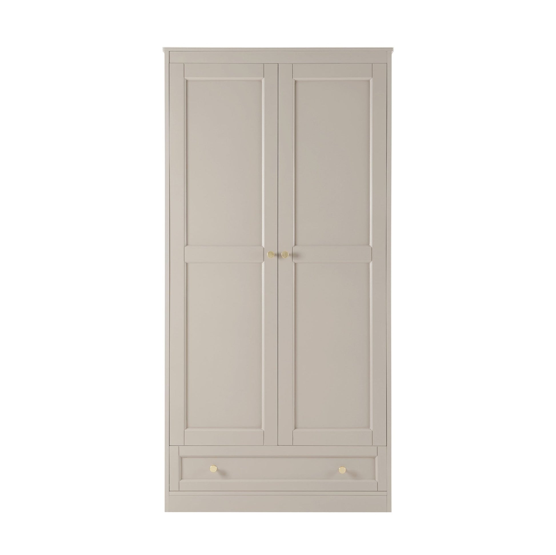Ruby 2 Door Wardrobe with Drawer - Taupe - DUSK