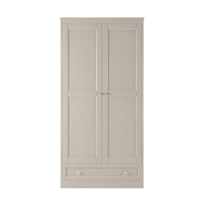 Ruby 2 Door Wardrobe with Drawer - Taupe - DUSK