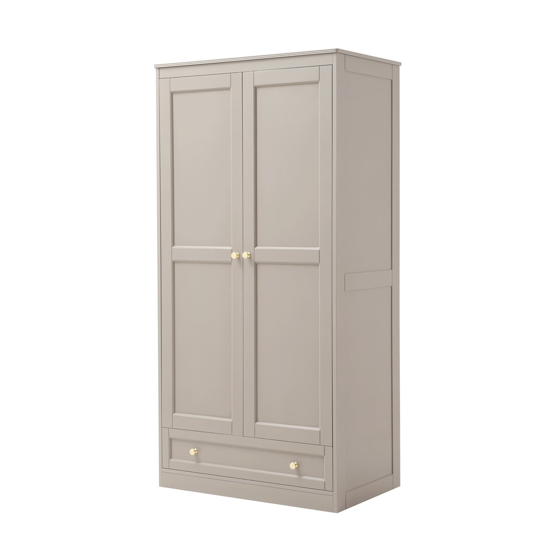 Ruby 2 Door Wardrobe with Drawer - Taupe - DUSK