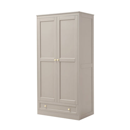 Ruby 2 Door Wardrobe with Drawer - Taupe - DUSK