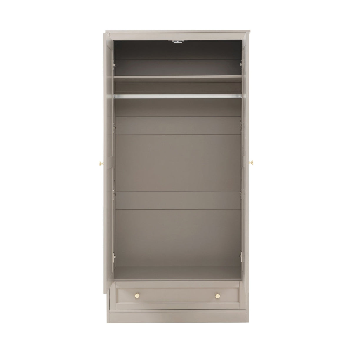 Ruby 2 Door Wardrobe with Drawer - Taupe - DUSK