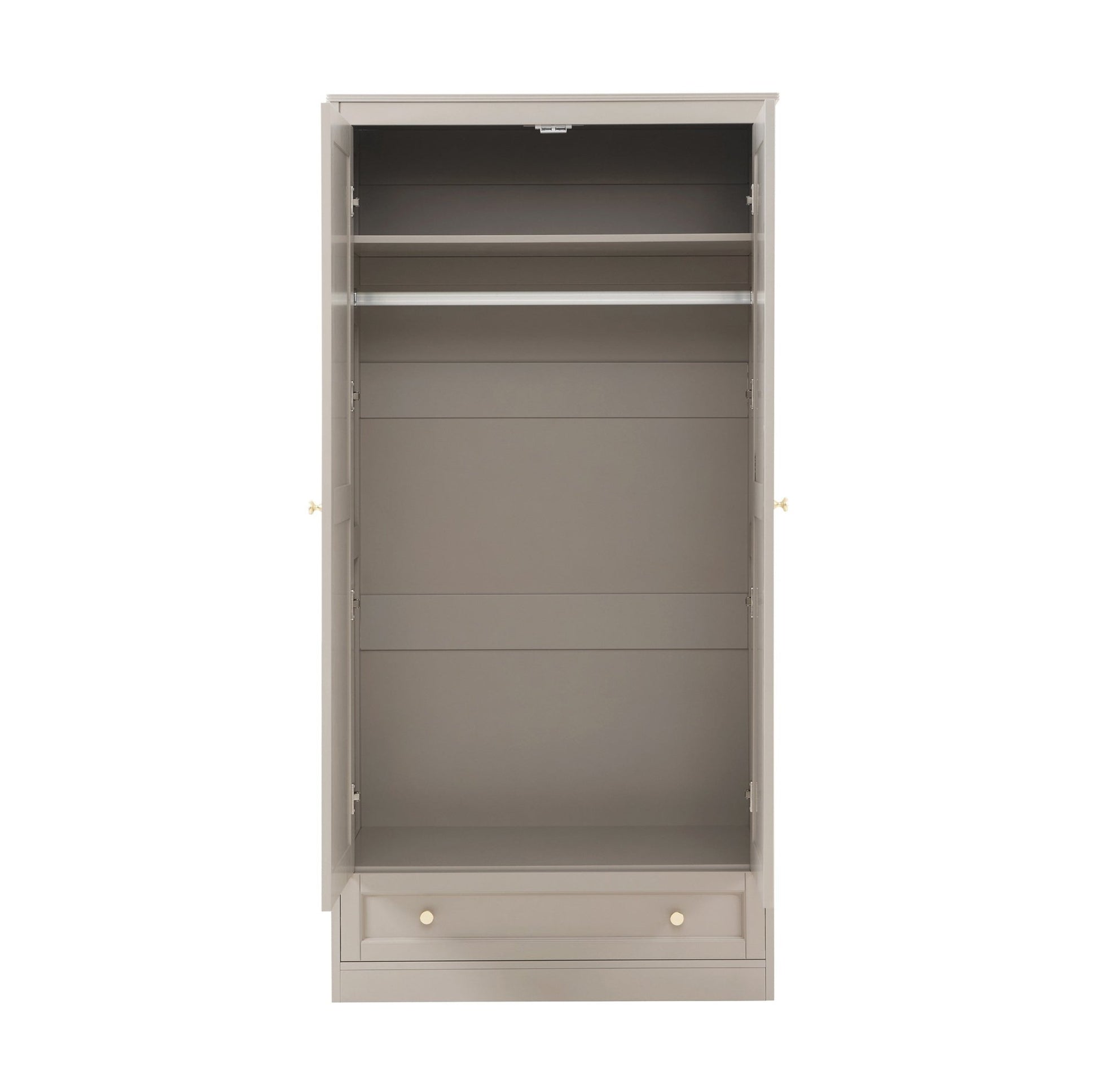 Ruby 2 Door Wardrobe with Drawer - Taupe - DUSK