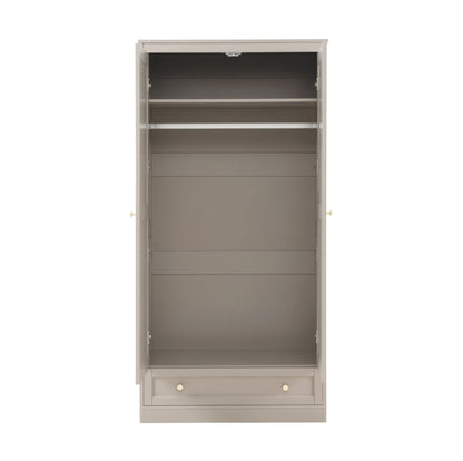 Ruby 2 Door Wardrobe with Drawer - Taupe - DUSK