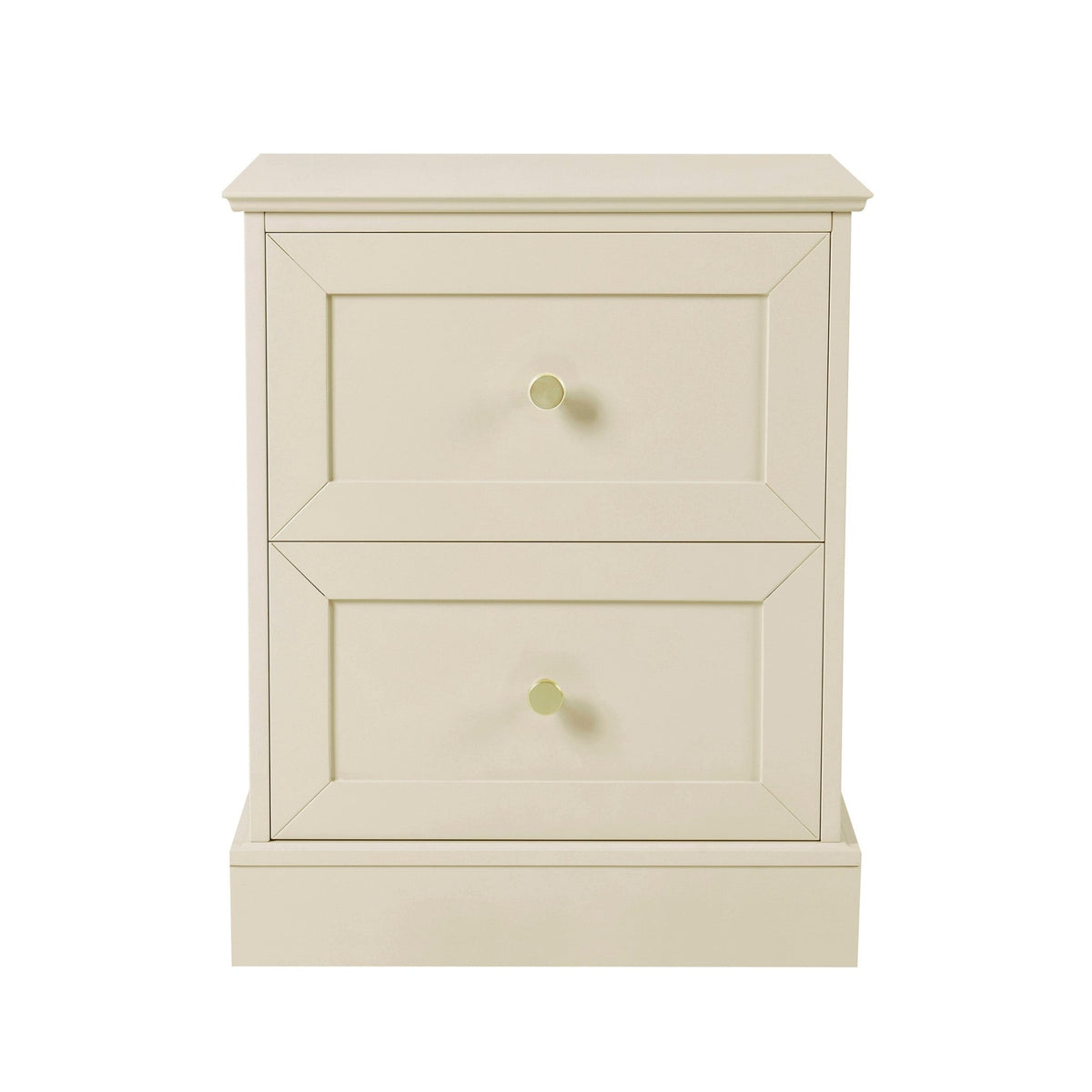 Ruby 2 Drawer Bedside Table - Cream - DUSK