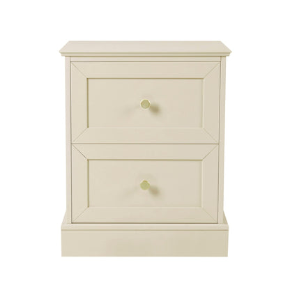 Ruby 2 Drawer Bedside Table - Cream - DUSK