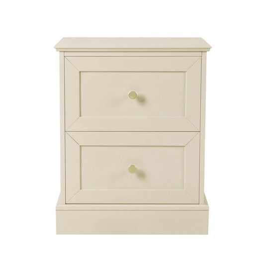 Ruby 2 Drawer Bedside Table - Cream - DUSK