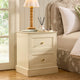 Ruby 2 Drawer Bedside Table - Cream - DUSK