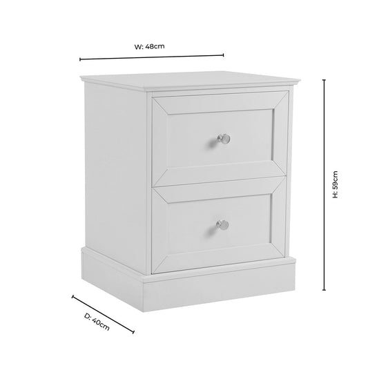 Ruby 2 Drawer Bedside Table - Taupe - DUSK