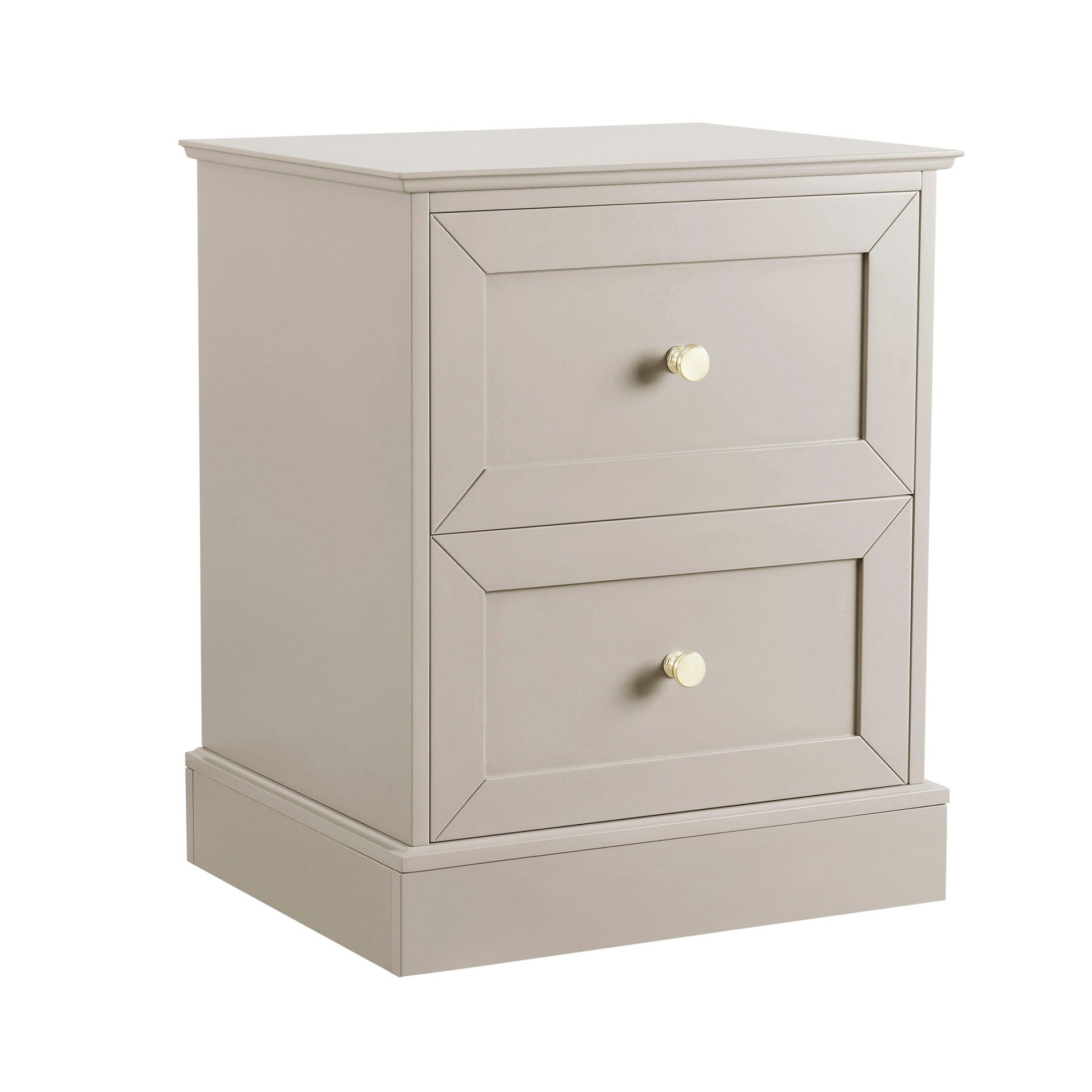 Ruby 2 Drawer Bedside Table - Taupe - DUSK