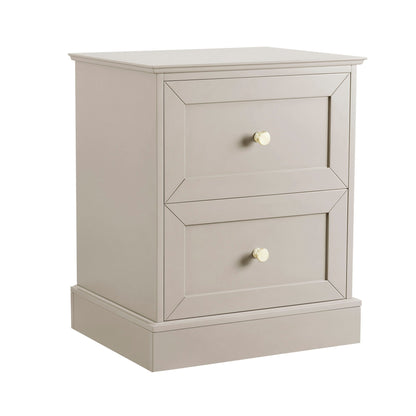 Ruby 2 Drawer Bedside Table - Taupe - DUSK