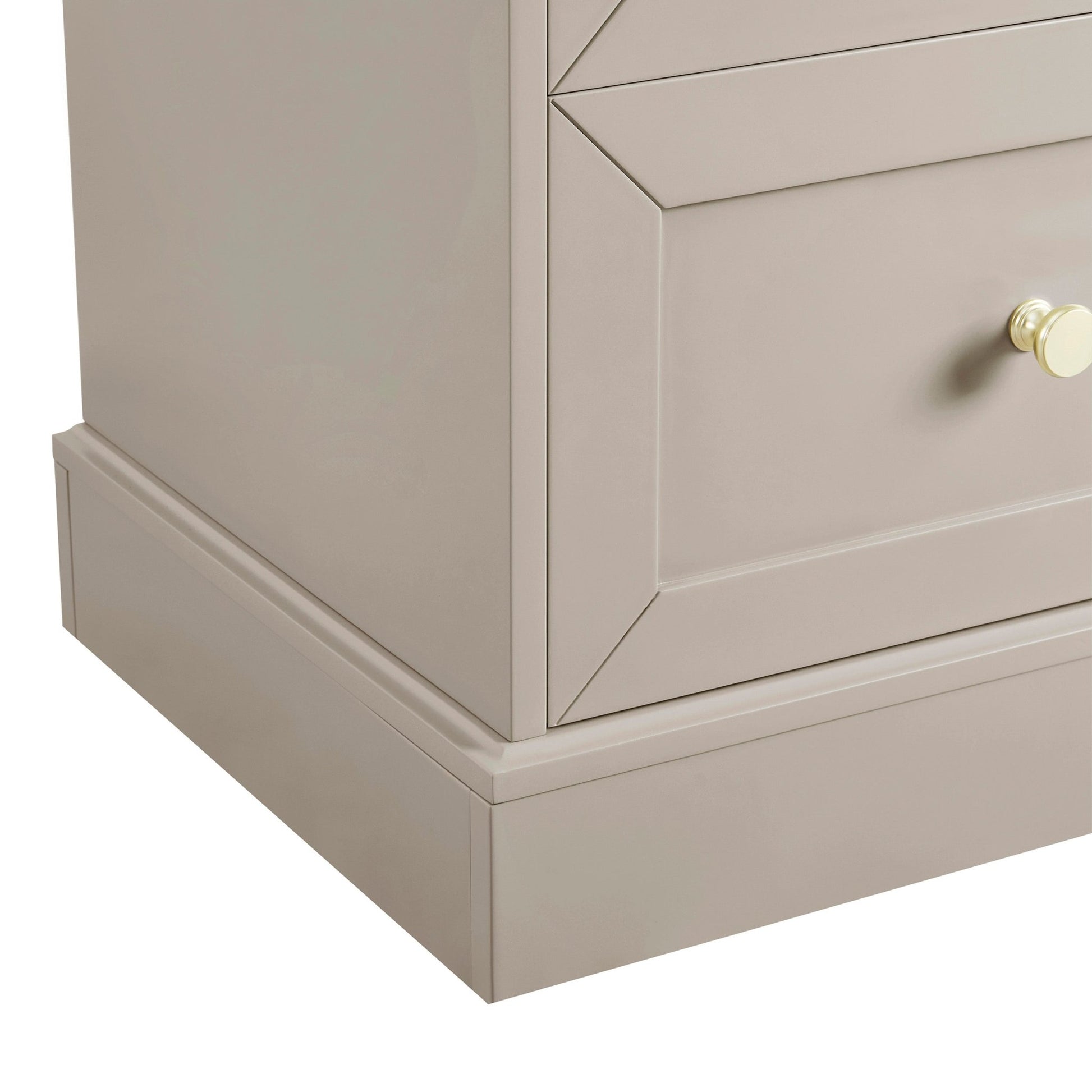 Ruby 2 Drawer Bedside Table - Taupe - DUSK