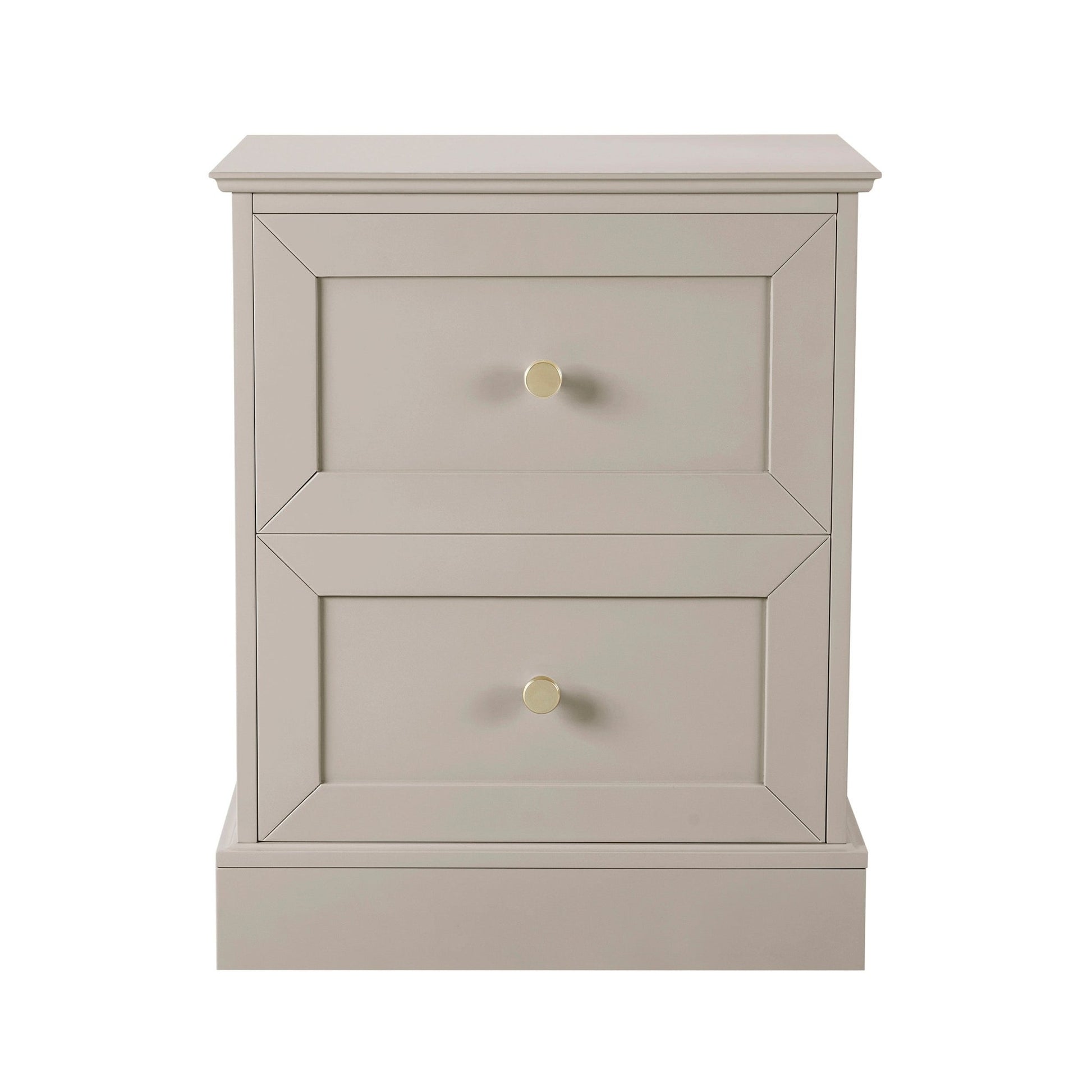 Ruby 2 Drawer Bedside Table - Taupe - DUSK