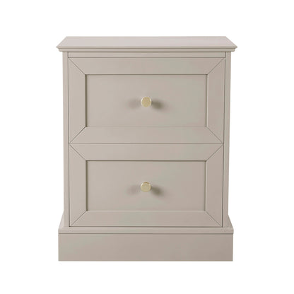 Ruby 2 Drawer Bedside Table - Taupe - DUSK