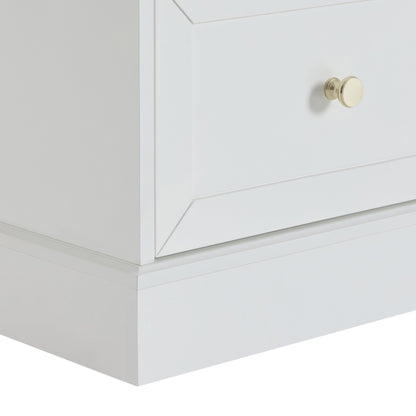 Ruby 2 Drawer Bedside Table - Warm White - DUSK