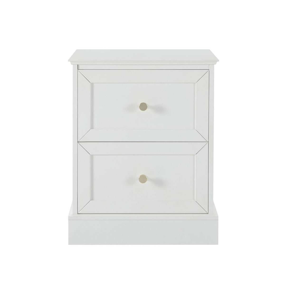 Ruby 2 Drawer Bedside Table - Warm White - DUSK
