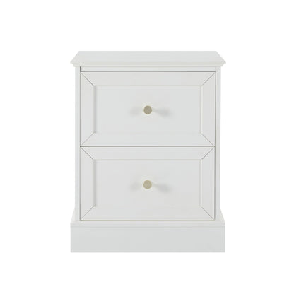 Ruby 2 Drawer Bedside Table - Warm White - DUSK
