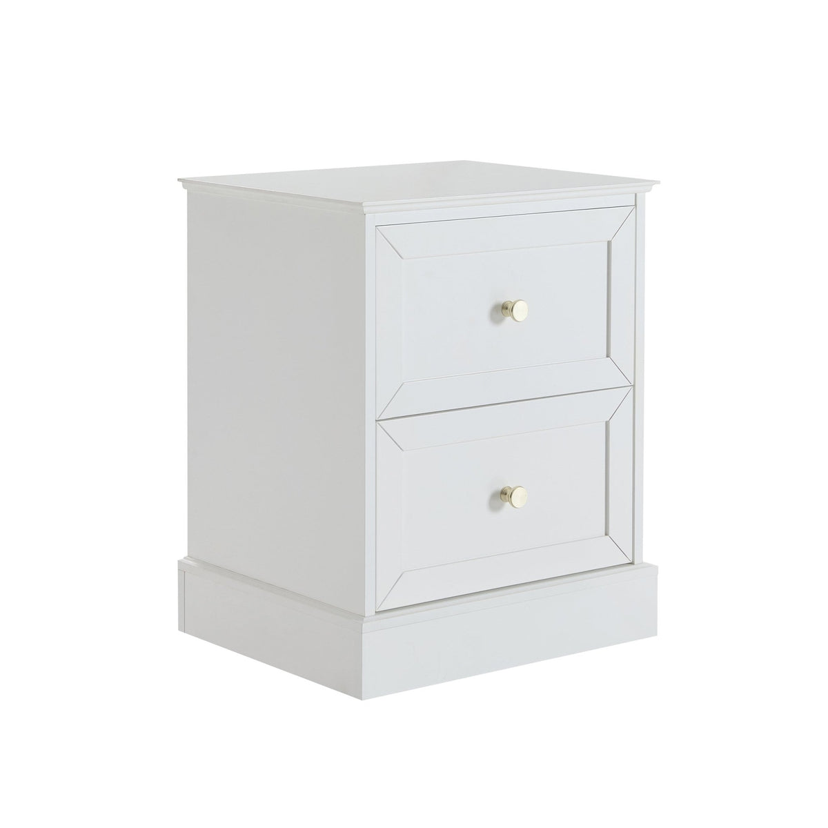 Ruby 2 Drawer Bedside Table - Warm White - DUSK