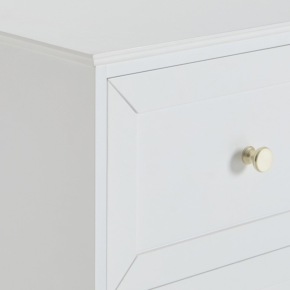 Ruby 2 Drawer Bedside Table - Warm White - DUSK