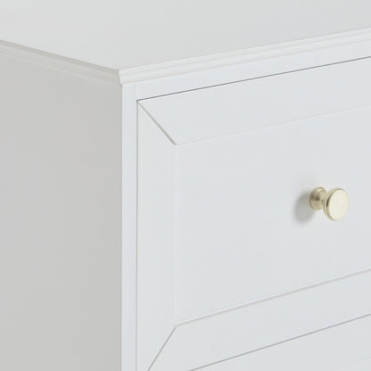 Ruby 2 Drawer Bedside Table - Warm White - DUSK