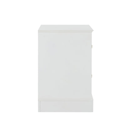 Ruby 2 Drawer Bedside Table - Warm White - DUSK